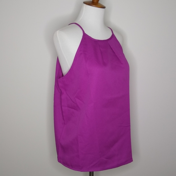 SheIn Pink Pleated Halter Neckline Strappy Sleeve Camisole Tank Top Size Large - Picture 6 of 9